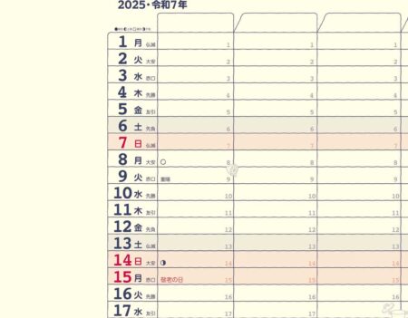 家庭のスケジュールカレンダー/拡大