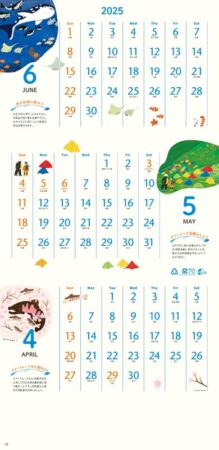水と緑をめぐるカレンダー（３か月文字）/4月5月6月