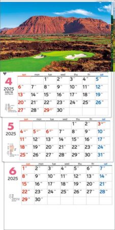 世界のゴルフ場３ヶ月−上から順タイプ−/4月5月6月